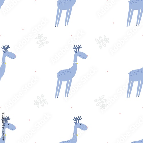 Seamless pattern deers