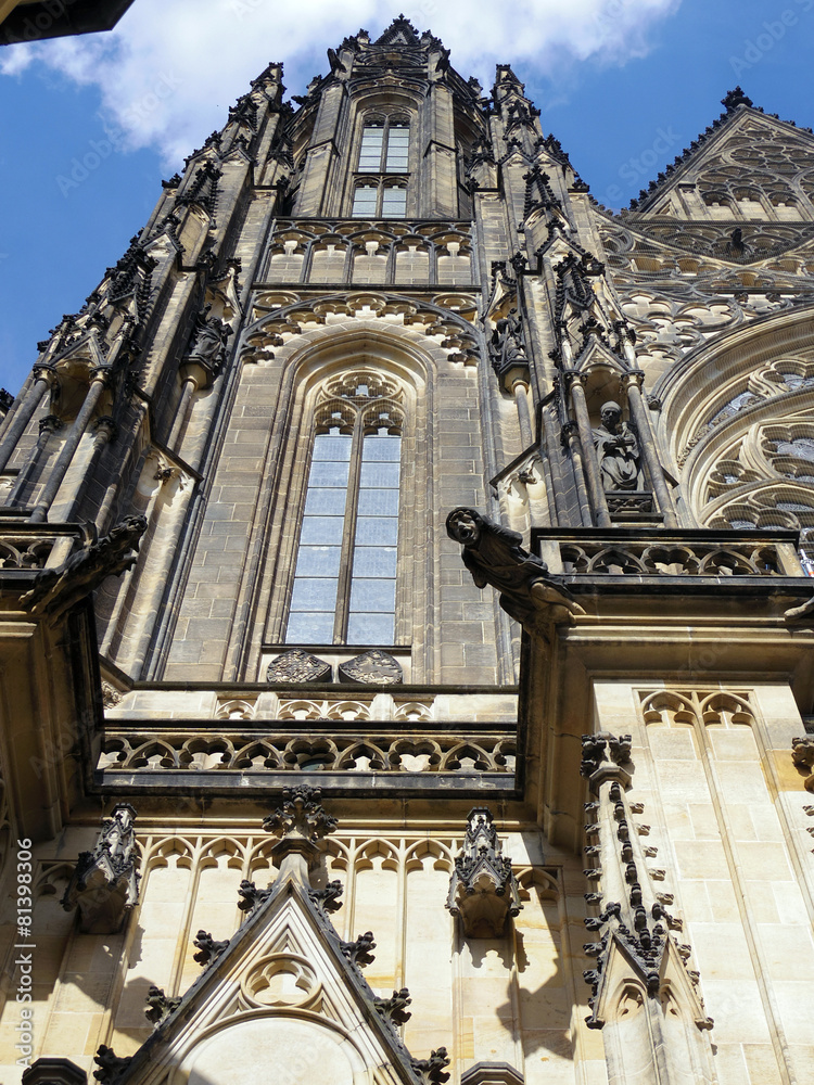 Prague landmark church from close up view