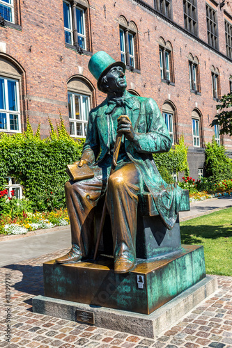Hans Christian Andersen statue in Copenhagen, Denmark.