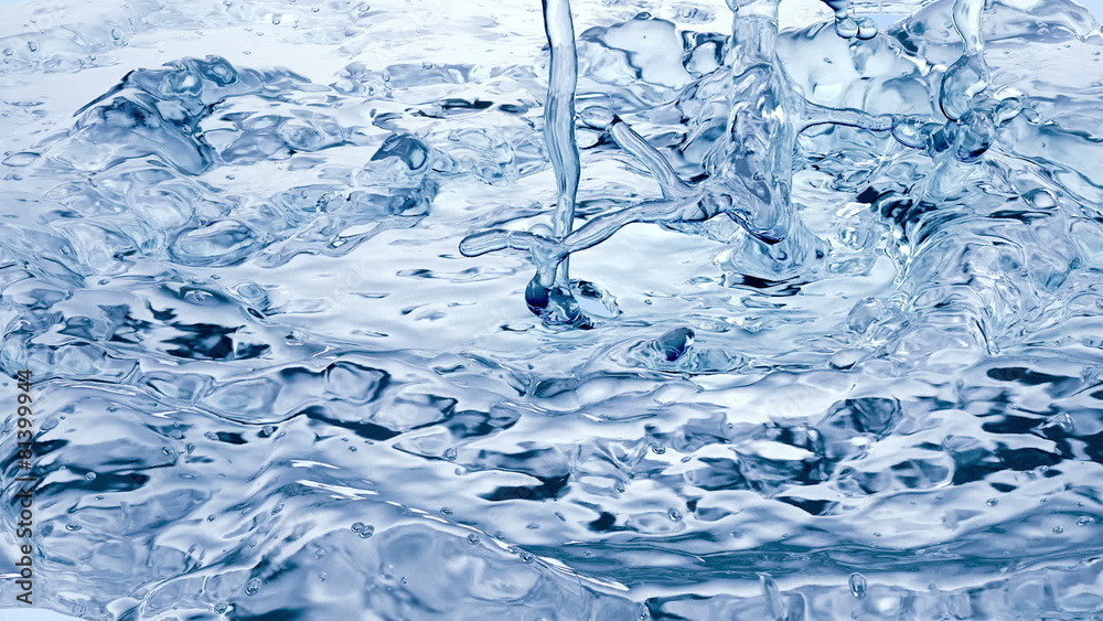 Blue Water Splash. Super slow motion. Blue Water Splash. Super slow motion.