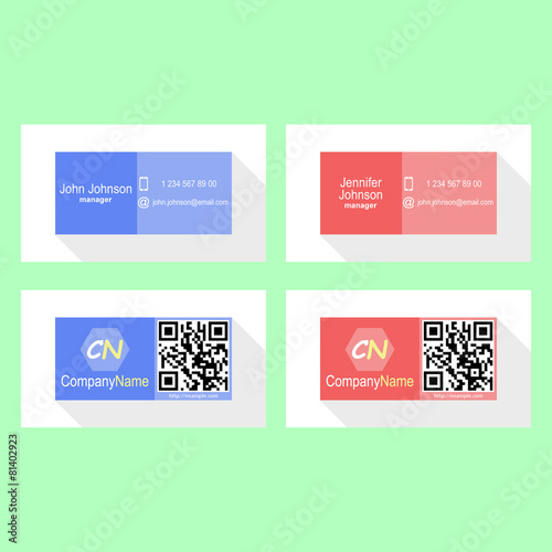 Editable business card flat style