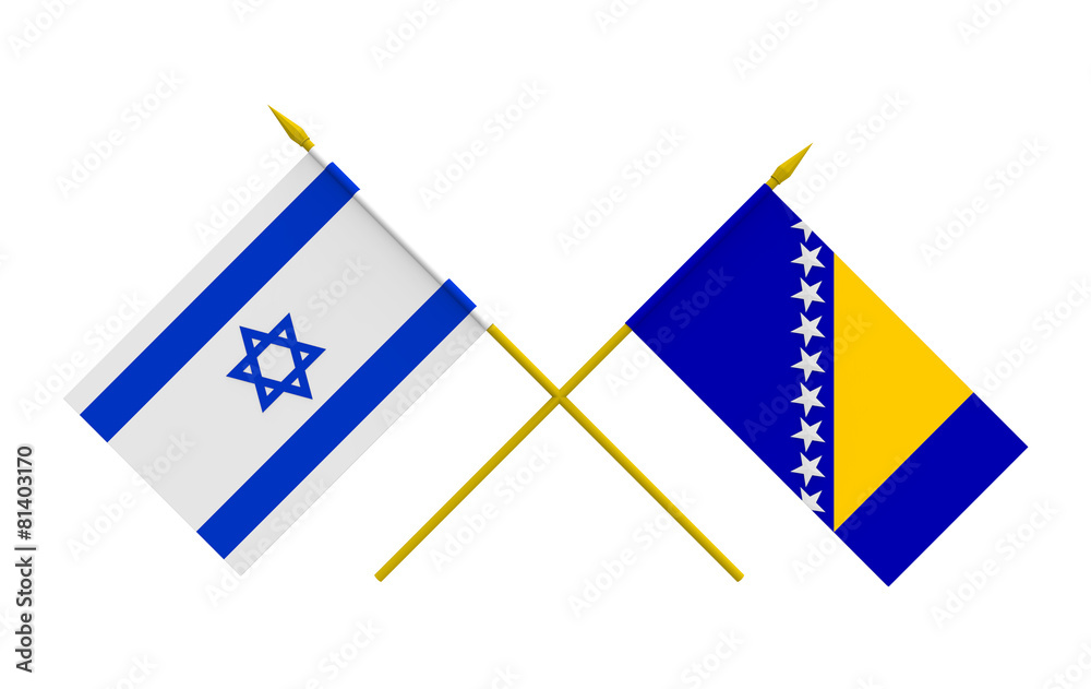 Flags, Bosnia and Herzegovina and Israel Flags, Bosnia and Herzegovina and Israel