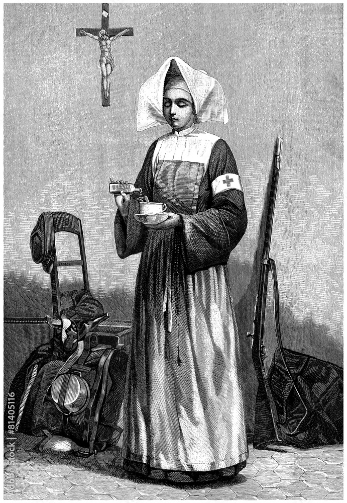 Obraz premium Nurse-Nun - Soeur de Charité - 19th century