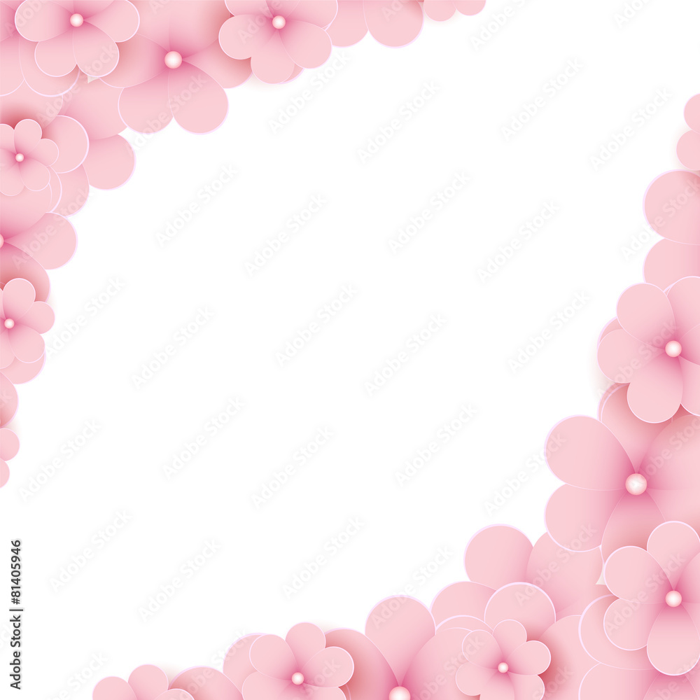 Pink floral background with place for text