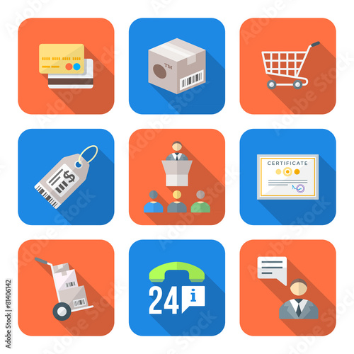 various colorful flat style business distribution marketing proc