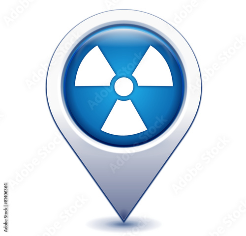 radioactivité sur marqueur géolocalisation bleu