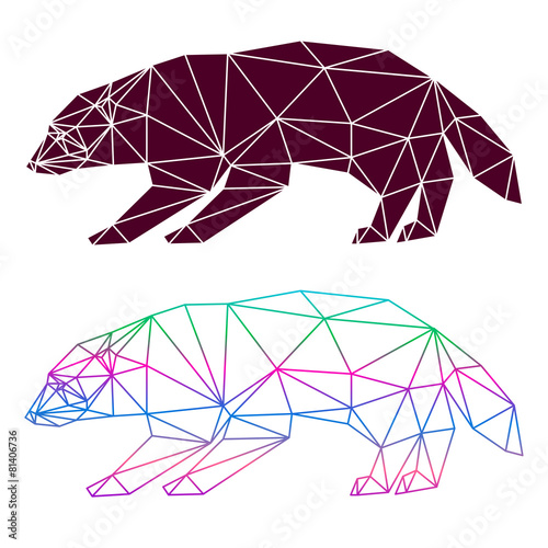 Abstract geometric triangle glutton set isolated on white