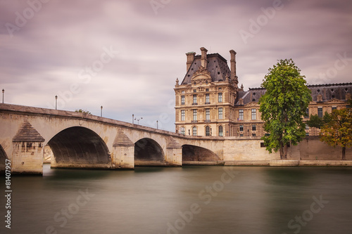 Pont du Carrousel in Paris from Seine river © gornostaj