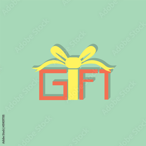 gift box flat icon  vector illustration eps10