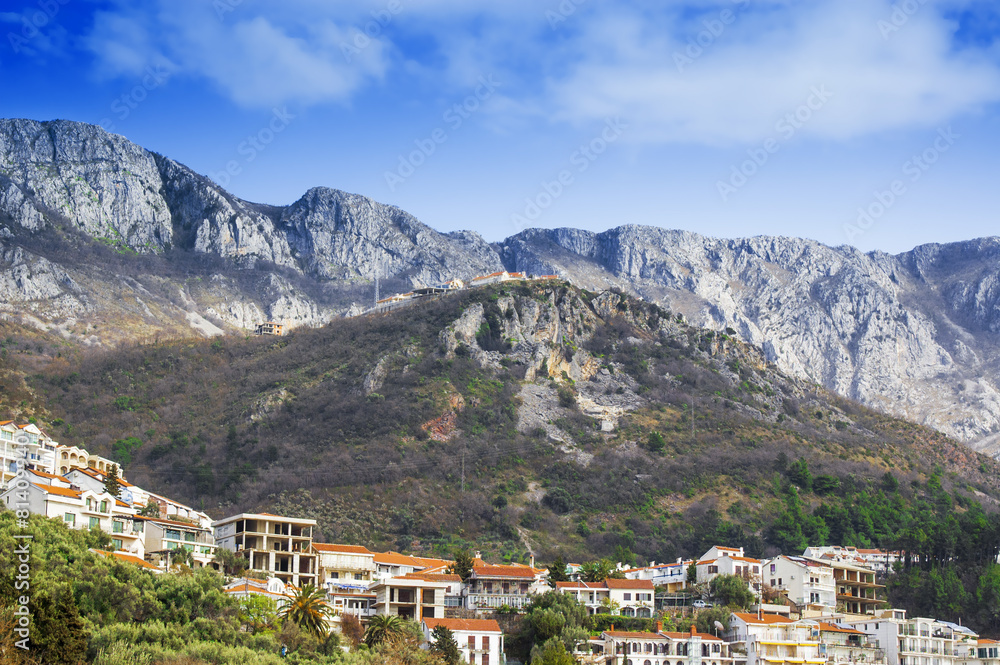 View of mountain village in Montenegro