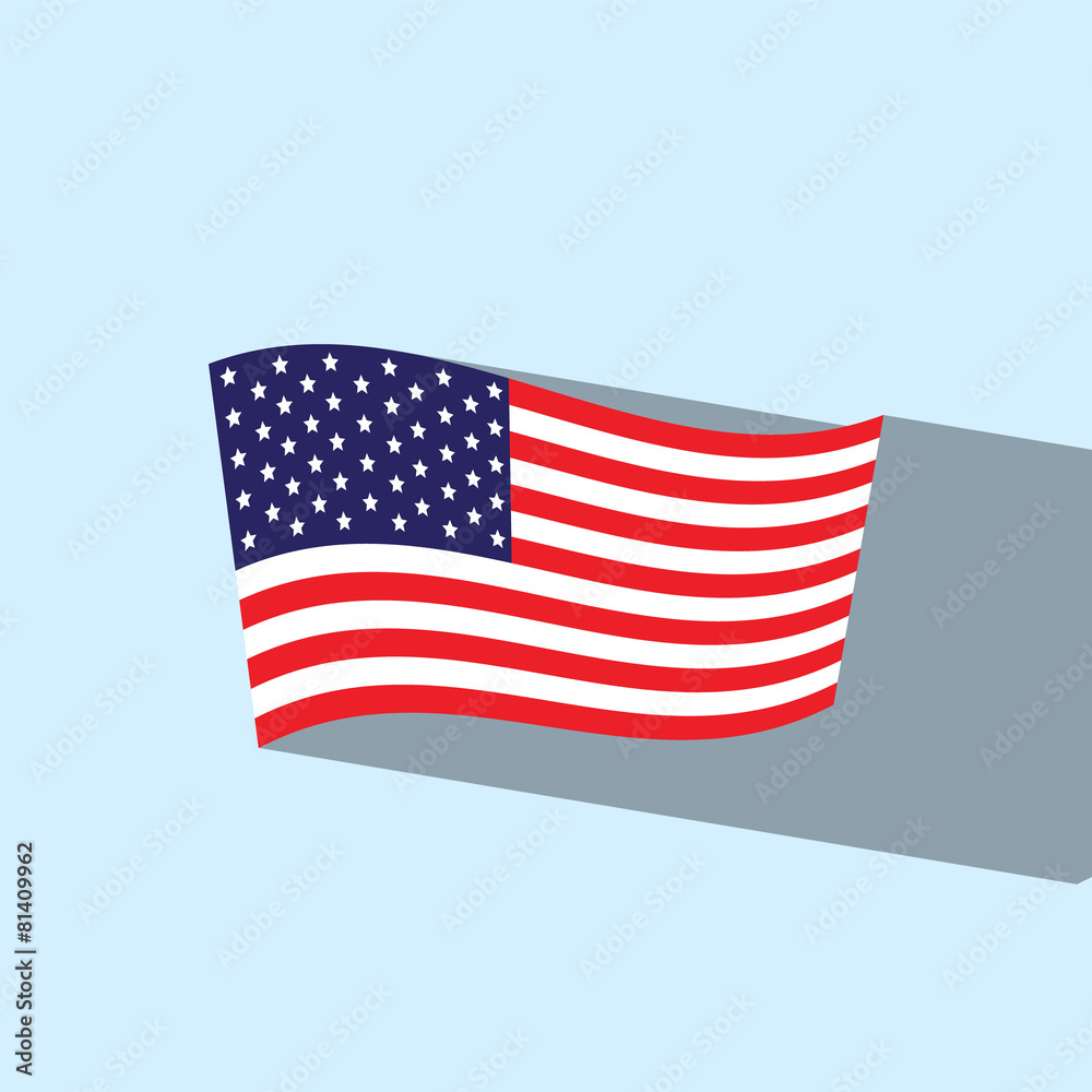 Fototapeta premium american flag flat icon vector illustration eps10