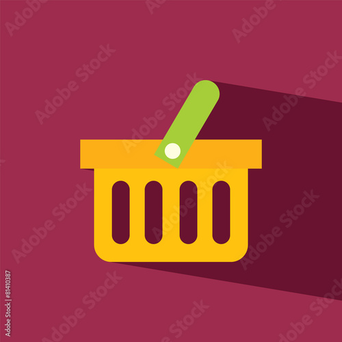 Basket shopping flat icon vector illustration eps10