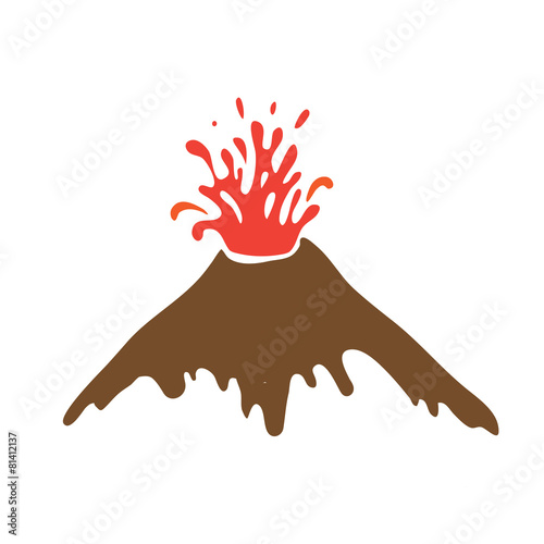 eruption of a volcano, vector logo