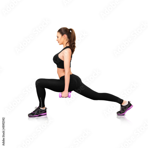 Charming woman doing fitness