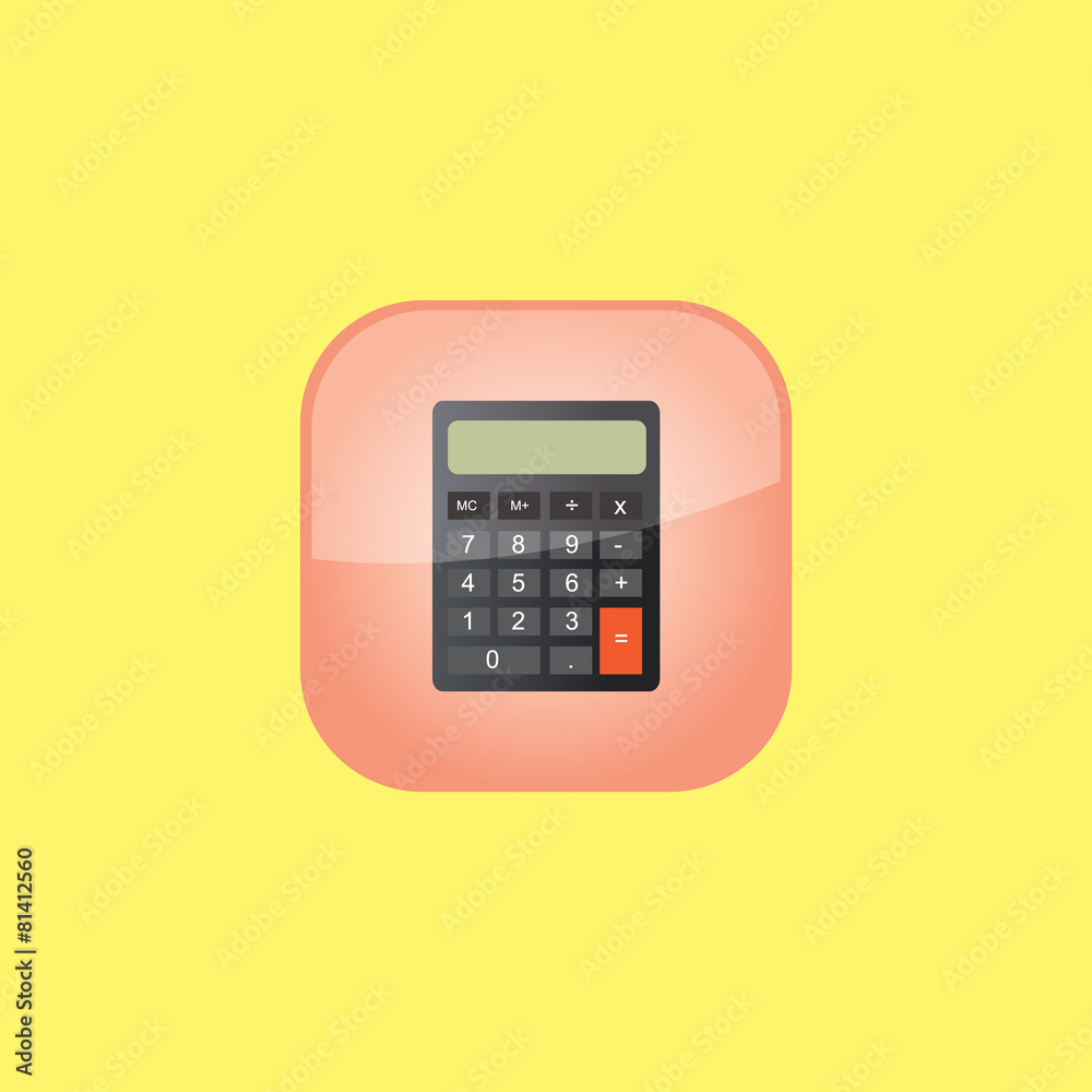 calculator button icon flat  vector illustration eps10