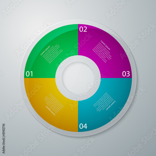 Vector illustration infographics circle with four quadrants