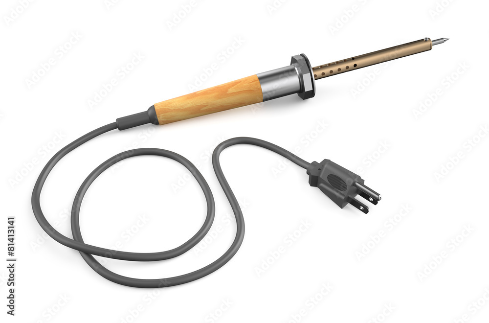Soldering iron with wooden handle Soldering iron with wooden handle