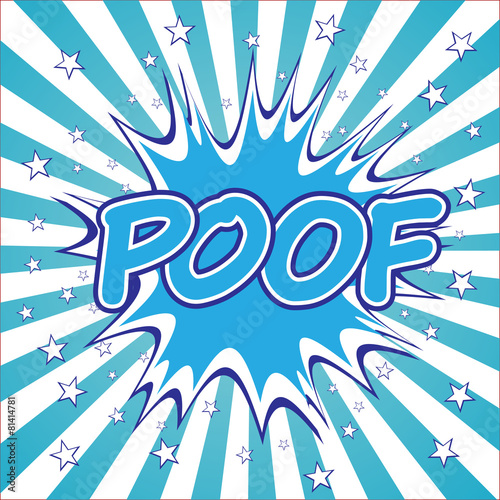 POOF! wording sound effect  for comic background