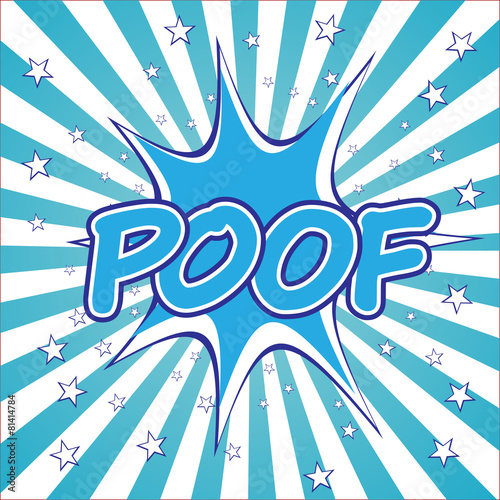 POOF! wording sound effect  for comic background