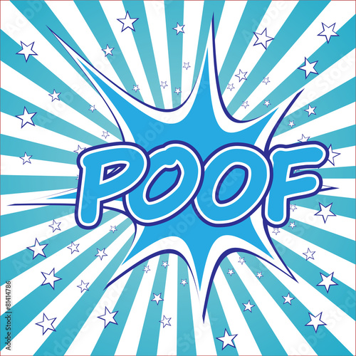 POOF! wording sound effect  for comic background