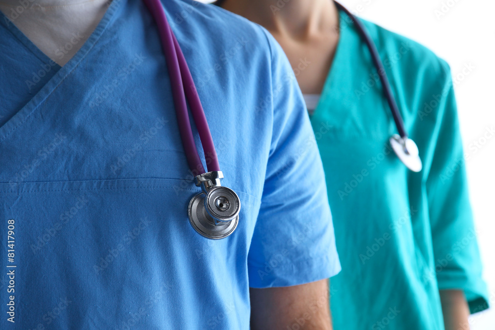 Closeup portrait of a two doctors with stethoscope Closeup portrait of a two doctors with stethoscope
