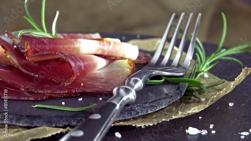 Portion of Sliced Ham (not loopable 4K UHD footage)