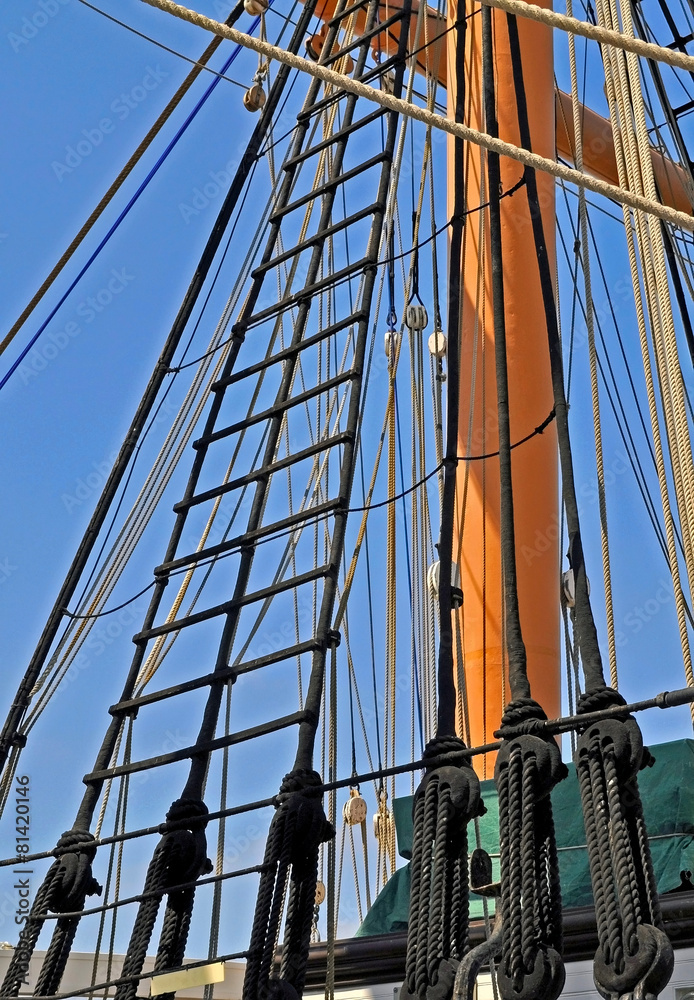 Obraz premium An Old Sailing Ship's Rigging