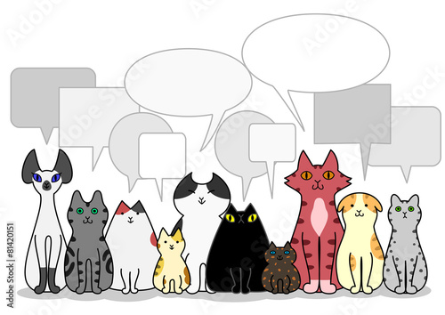 猫　グループ　吹き出し