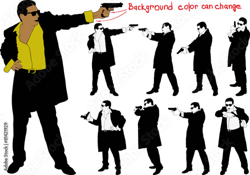 silhouette of armed man