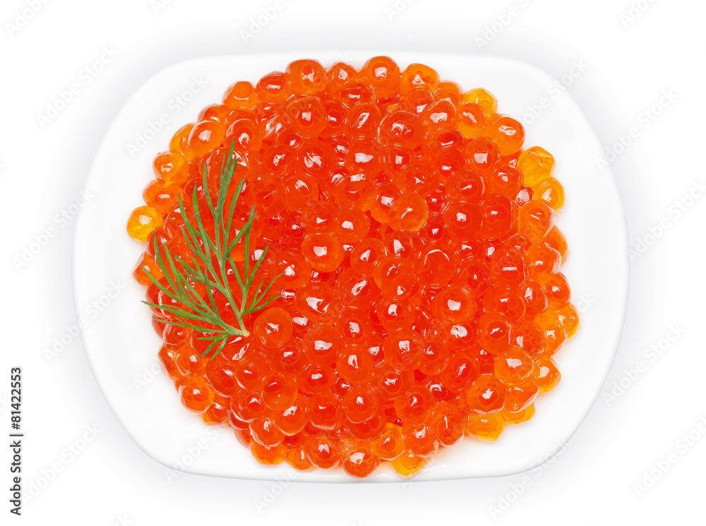 Red caviar in the bowl. Red caviar in the bowl.