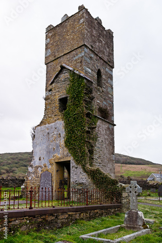 Grabstein, Turm, Irland, Friedhof