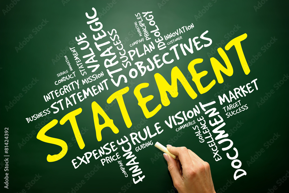 Statement word cloud, business concept Statement word cloud, business concept