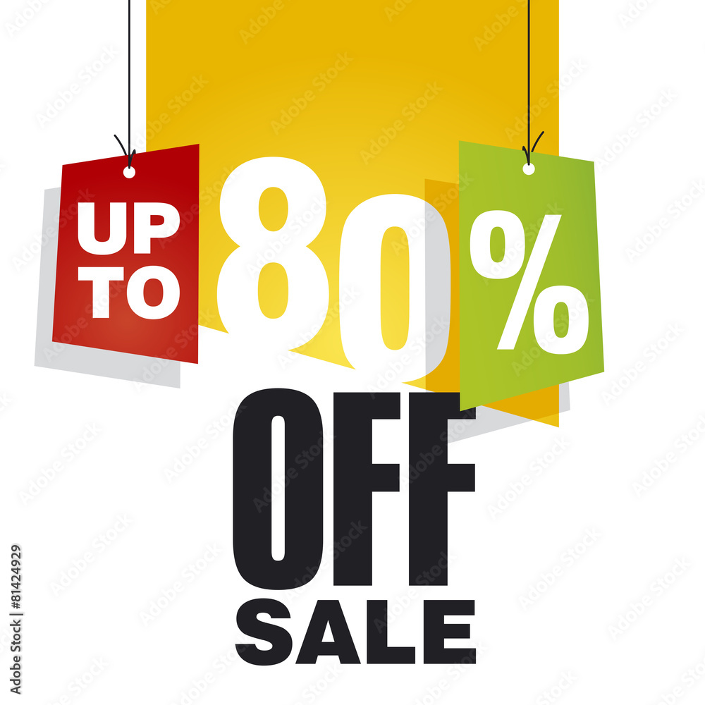 Sale up to 80 percent off orange background Sale up to 80 percent off orange background