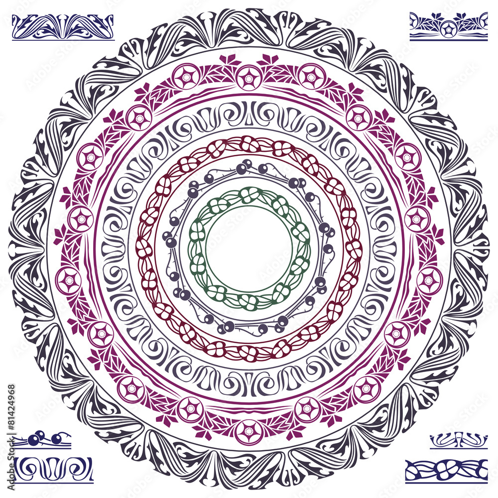 Vector ornament pattern in the art-nouveau style Vector ornament pattern in the art-nouveau style