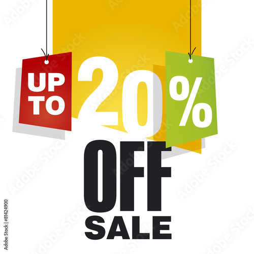 Sale up to 20 percent off orange background