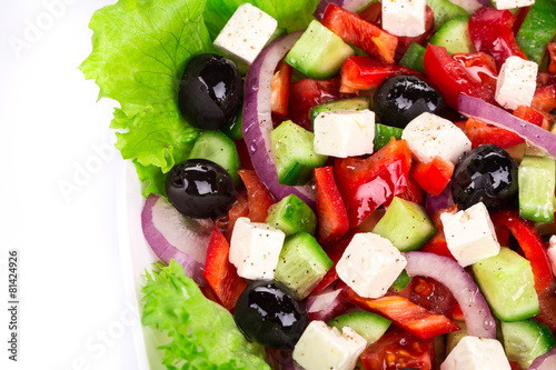 Close up of greek salad.