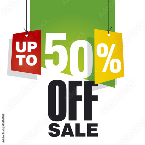 Sale up to 50 percent off green background