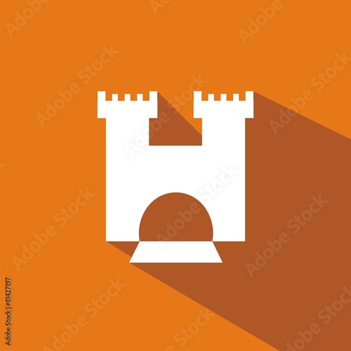 Icono castillo 2 naranja sombra