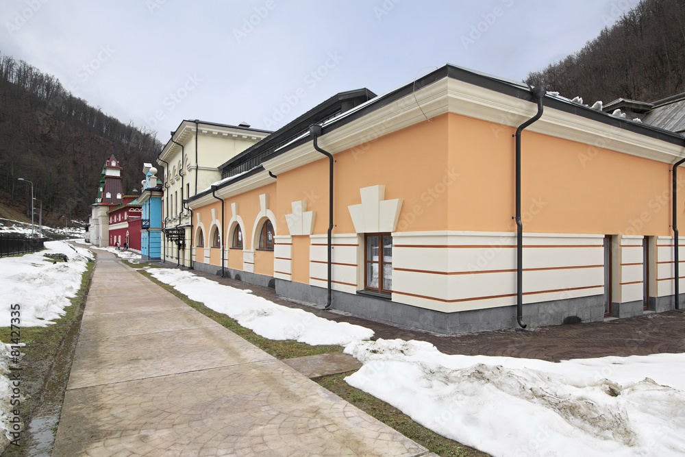 Shopping gallery in Cultural and ethnographic center My Russia. Shopping gallery in Cultural and ethnographic center My Russia.