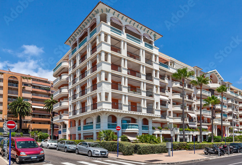 Modern residential complex in Menton, France.