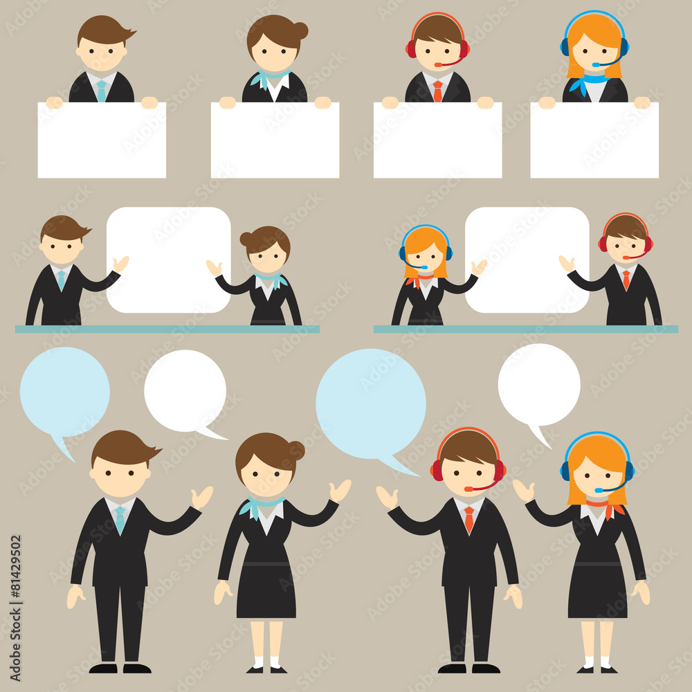 Businessman Male and Female Show Presentation with Copy Space Fr Businessman Male and Female Show Presentation with Copy Space Fr