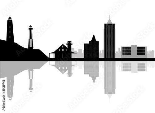 Virginia Beach  skyline. Detailed vector silhouette