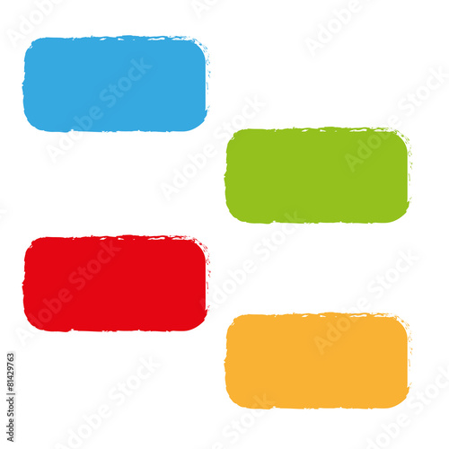 four color icons set with vector brash effect