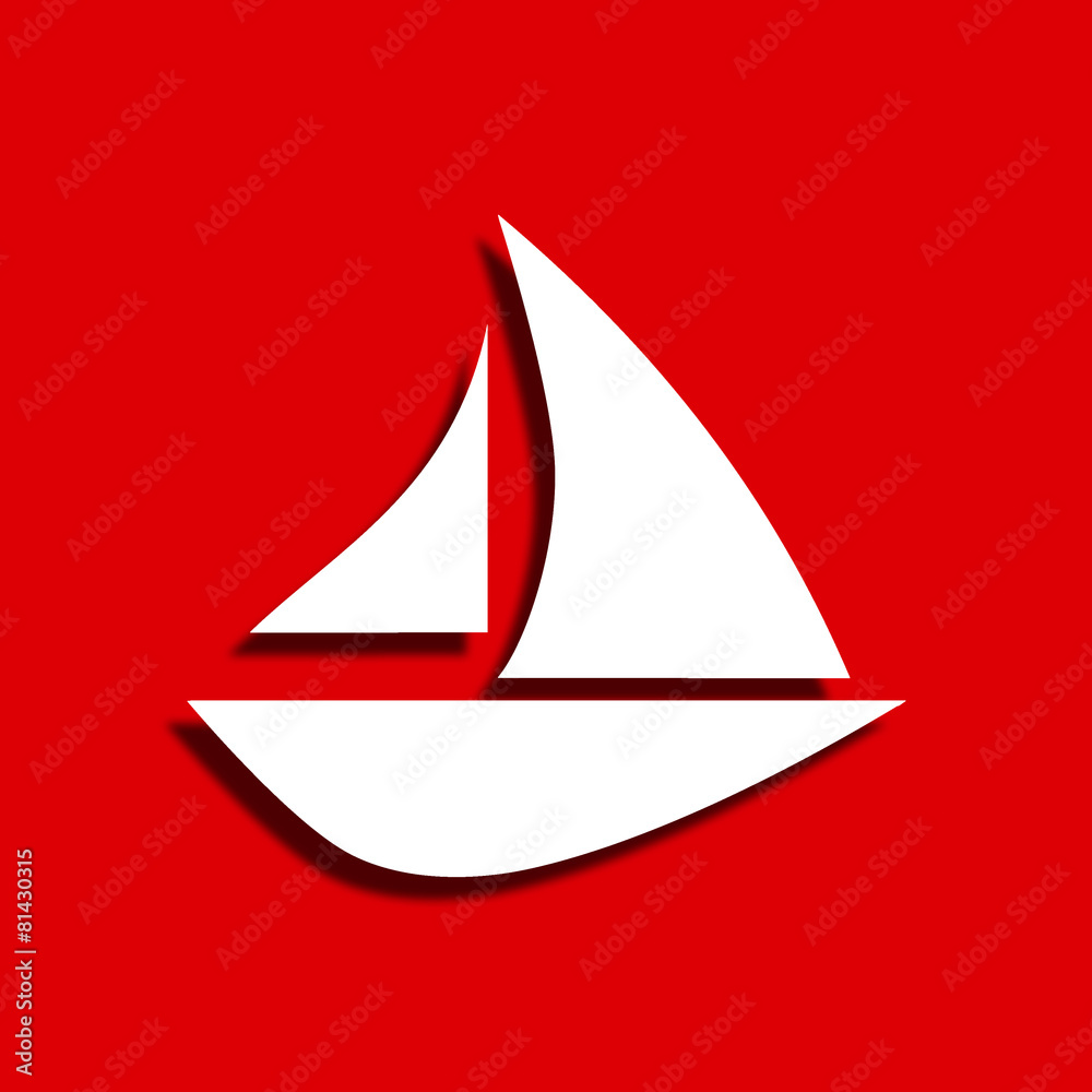 Sailboat on red background Sailboat on red background