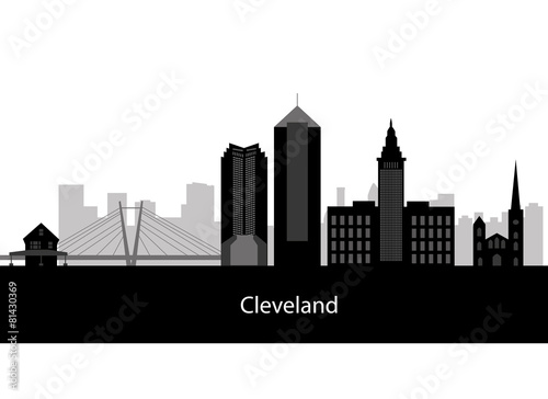 Cleveland  Ohio skyline. Detailed vector silhouette