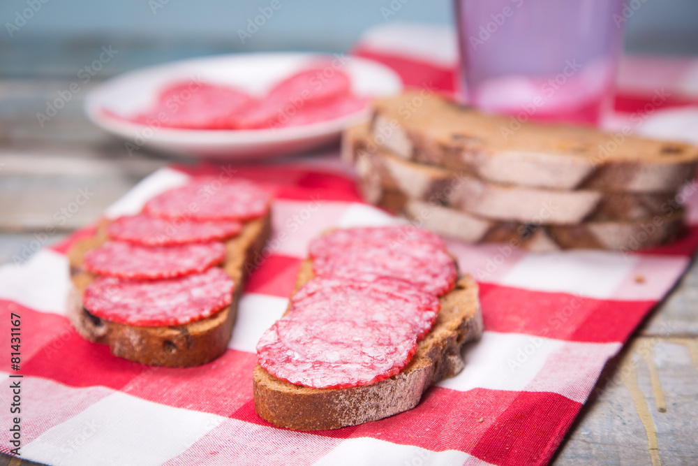 bread with sausage bread with sausage