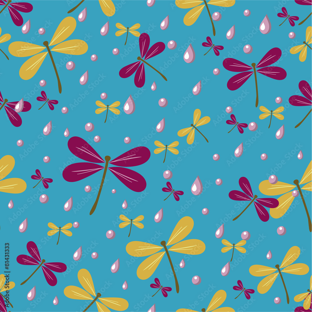 seamless pattern with dragonflies seamless pattern with dragonflies