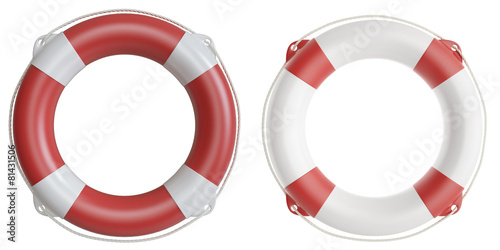 Set of life buoys. 3d illustration high resolution