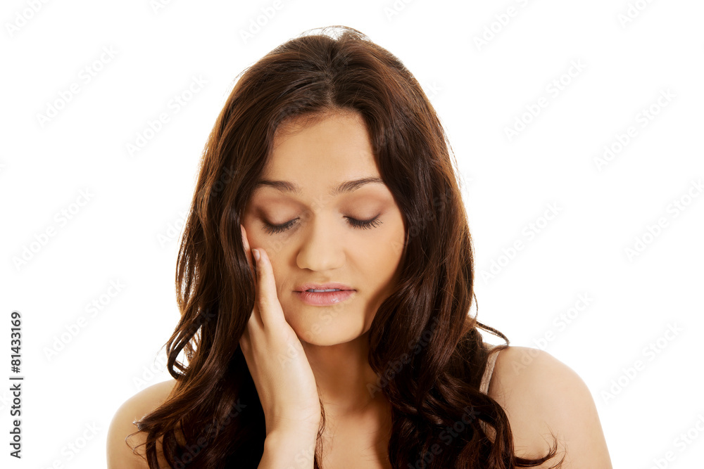Young woman with a toothache. Young woman with a toothache.