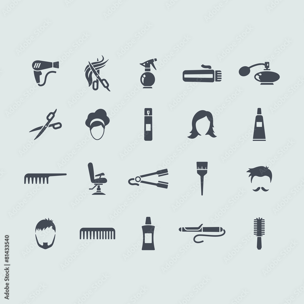 Set of barbershop icons Set of barbershop icons